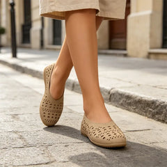 Balerini Casual din Piele Naturală cu Perforații: Talpă Moale Flexibilă, Design Slip-on Confortabil, Mărimi 36-43