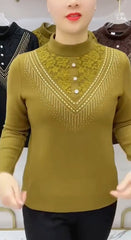 Elegáns női alapfelső strasszos díszítéssel és csipkebetéttel – karcsúsító, sokoldalú