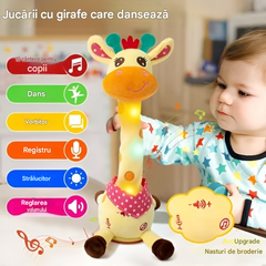 🦒👼O girafă de pluș interactivă, 🎵un mic prieten drăguț care va cânta alături de voi.