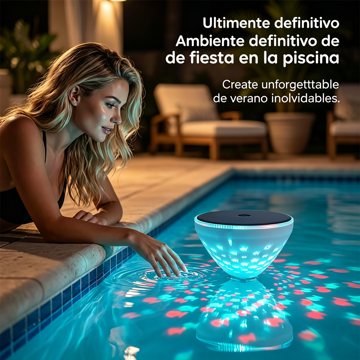 ☀️🐠 Lampă solară plutitoare pentru piscină cu proiecție de pești💡💦