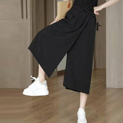 🧊👖 Pantaloni largi de vară din ice silk – moderni, răcoroși și cu efect de subțiere