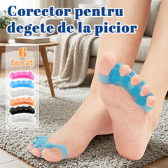 Separator de Degete pentru Picioare (5 Găuri) – Corector pentru Monturi, Silicon Moale SEBS, Îndreptare și Aliniere Degete, Calmează Durerea