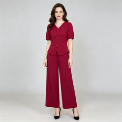 🌸【Tricou + pantaloni largi】Set modern retro din material mătase rece—— răcoros, elegant și super confortabil ✨
