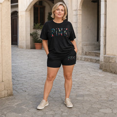 【Trend Urban 2026】Set Complet de Vară Marimi Mari (S-5XL), Tricou Oversized și Pantaloni Scurți Elastici, 6 Culori Disponibile! ✨🔥