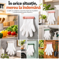 🧤 Set Mănuși de Unică Folosință cu Suport Suspendat · 200 Bucăți Groase · Fără Găurire · Purtare Rapidă "Direct pe Mână" · Ideale pentru Bucătărie și Curățenie!