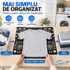 👕 Placă de Împăturit Haine – Strânge Hainele în Câteva Secunde! Hainele Uniforme, Dulap Ordonat și Mai Mult Spațiu!