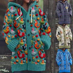 ❄️ Új, kényelmes, vintage stílusú gyapjú kötött kardigán kabát