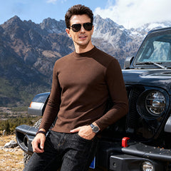 【S-4XL】❄️Félmagas nyakú, kétoldalas fleece felső férfiaknak, télre bundázott, megerősített alapdarab, hétköznapi és sportos stílusú alsóréteg