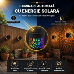 🌈【Cumperi 1, primești 1】Lampă solară de perete / grădină cu model mandala decupat și efect de lumină și umbră