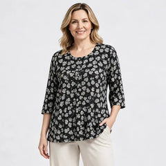 🛍️ Colecția Vară 2026 Plus Size Doamne: Bluză Elegantă din Voal cu Imprimeu Floral și Croială Lejeră 💐 Maschează Abdomenul & Răcoroasă | 2 Culori, Mărimi Extinse XL-7XL (Până la 120 kg)