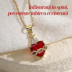 💕【Cumpără 1 Primești 1 Gratuit】Colier cu pandantiv cruce în formă de inimă, cu zirconiu