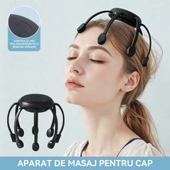 Aparat Electric de Masaj pentru Cap Tip Caracatiță, Tehnologie TMS Anti-Stres, Relaxare Scalp și Ameliorare Migrene, Remediul pentru Insomnie