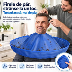 ✂️ Tunsul Acasă, Mai Simplu și Fără Mizerie! Pelerină Circulară Pliabilă pentru Colectarea Părului · Impermeabilă și Anti-Aderentă · Ideală pentru Copii, Adulți și Seniori!