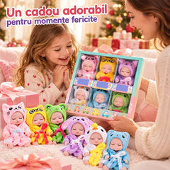 👶 Set cadou Păpuși Bebeluş Reborn Înfășate în Costume de Animăluțe! Chipuri Adorabile de Bebeluşi Care Dorm · Set de 6 Păpuși în Cutie Cadou · Cadoul Perfect pentru Copii!