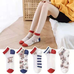 🧦【Pachet 10 perechi】Șosete scurte ultra-subțiri din mătase rece, perfecte pentru vară