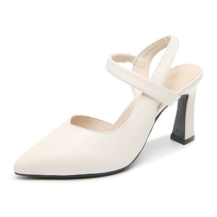 👠【34-41】 Sandale cu toc gros din piele naturală, realizate manual în stil nou 2026