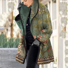 🔥🎊 【S–3XL】Prémium női vastag gyapjúkabát – elegáns őszi-téli mintás hajtókával