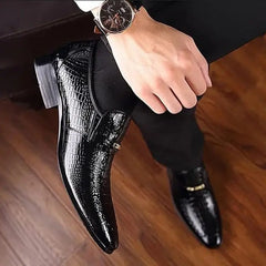 Pantofi eleganți din piele cu textură crocodil, talpă moale – stil premium și modern