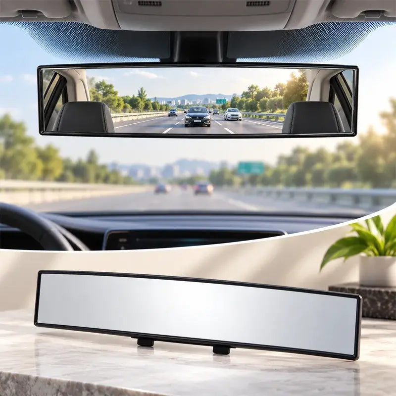 🚗 Oglindă Panoramică Auto pentru Interior – Câmp Vizual Extins, Anti-Orbire & Eliminare Unghiuri Moarte!