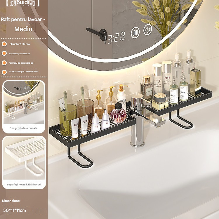 💦🧺 Raft de depozitare minimalist, stil light luxury – ideal pentru baie / chiuvetă