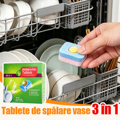 1 cutii (30 bucăți)，Tablete pentru mașina de spălat vase 3-în-1 – curățare completă