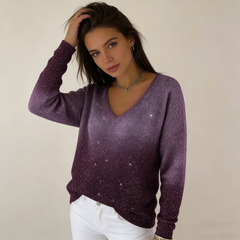 👚👚Új női pulóver hosszú ujjal és V-nyakkal