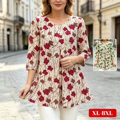 【XL-8XL】Lejeră și avantajoasă｜Bluză cu imprimeu, confortabilă și elegantă chiar și pentru mărimi mari