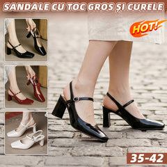 【35-42】2Pantofi tip Mary Jane 2026 din piele naturală | Toc gros 5CM + vârf pătrat | Eleganță și confort pentru zi întreagă