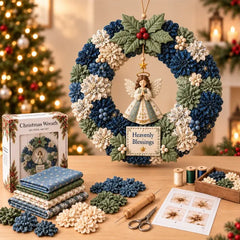 🎄 Set DIY Coronită Festivă din Material Textil - Creează Magia Sărbătorilor cu Mâinile Tale, Proiect Simplu și Relaxant!