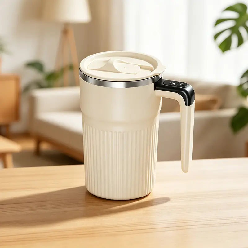 【400ml】Cană Inteligentă cu Amestecare Automată Magnetică și Afișaj Temperatură LED, Oțel Inox