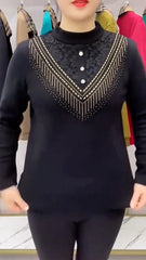 Elegáns női alapfelső strasszos díszítéssel és csipkebetéttel – karcsúsító, sokoldalú