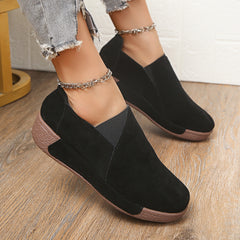 💟🔥 Női valódi bőr (nubuk hatású) casual cipő – vastag talp, kényelmes és elegáns