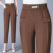 【S-4XL】🔥Pantaloni drepți noi de înaltă calitate, pantaloni casual de îmbrăcăminte exterioară de vară, pantaloni simpli subțiri cu talie înaltă