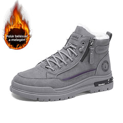 🥾🔥Férfi divatos sportos bakancs｜Meleg bélelt magas szárú cipő｜Retro stílus, csúszásmentes és kényelmes！🔥
