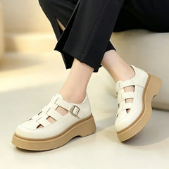 👞 Sandale romane moderne, cu design vintage împletit și talpă groasă
