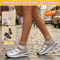 Sandale Sport cu Platformă pentru Femei, Material Respirabil tip Plasă, Talpă Moale și Confortabilă