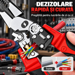 ⚡ Clește Multifuncțional pentru Electricieni cu Ecran Digital – Dezizolare Rapidă, Tăiere, Sertizare și Detectare Tensiune!