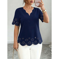 Tricou fashion 2026 de vară, cu model floral decupat