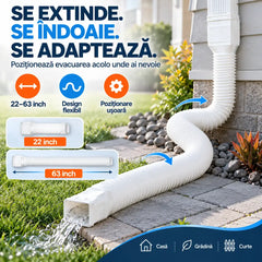 🏡 Extensie Flexibilă și Extensibilă pentru Burlan (22–63 inchi) – Protejează Fundația Casei și Redirecționează Eficient Apa de Ploaie!