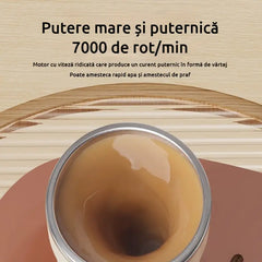 【400ml】Cană Inteligentă cu Amestecare Automată Magnetică și Afișaj Temperatură LED, Oțel Inox