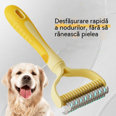 🐶【Cumpără 1 Primești 1 Gratuit】-2buc--🧹 Perie autocurățătoare cu două fețe pentru animale de companie: Îndepărtează părul mort și reduce năpârlirea la câini și pisici