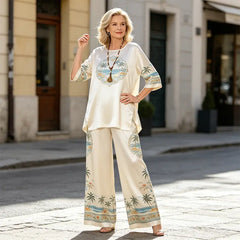 Seturi Elegante din Satin cu Imprimeuri Rafinate – Croială Lejeră, Confort Suprem și Stil Impecabil pentru Orice Ocazie! ✨