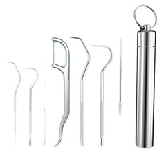 🔥🔥【Cumpără unul, primești unul gratuit】🏆 Set de 7 piese ✨ Inginerie germană de precizie! Scobitoare dentară cu vârf ultrafin de 0,1 mm pentru o curățare profundă și precisă 🦷💎