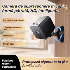 🏠📹🕵️ Cameră de supraveghere mică, în formă pătrată, HD, inteligentă, cu conexiune WiFi pentru monitorizare de la distanță a locuinței