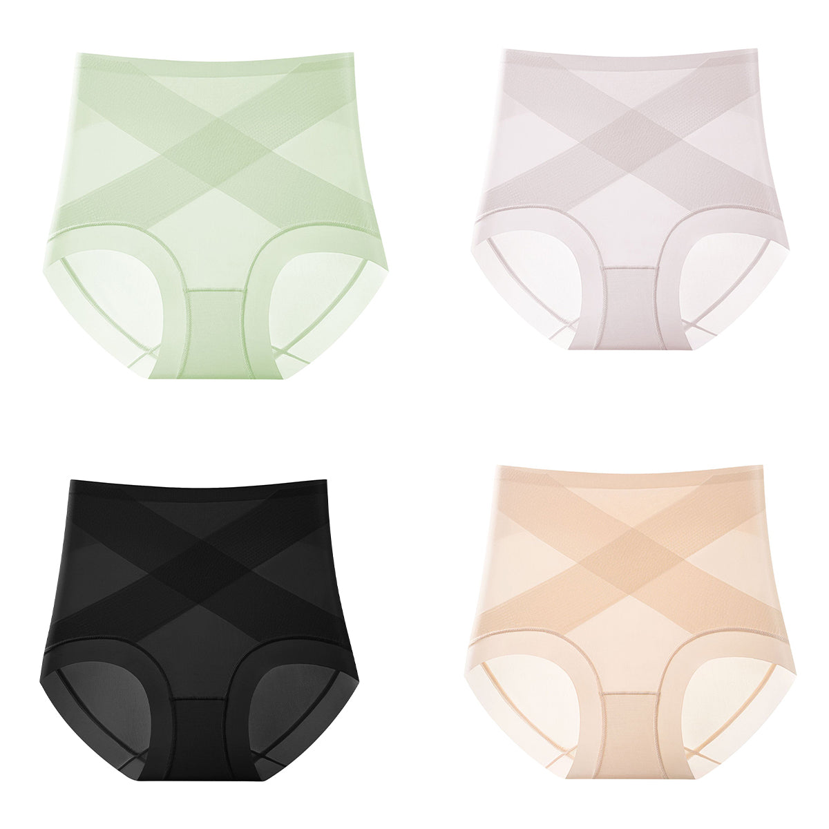 🩲✨ 【set de 4 bucăți】chiloți subțiri din mătase rece, cu efect de subțiere a abdomenului, ideali pentru vară