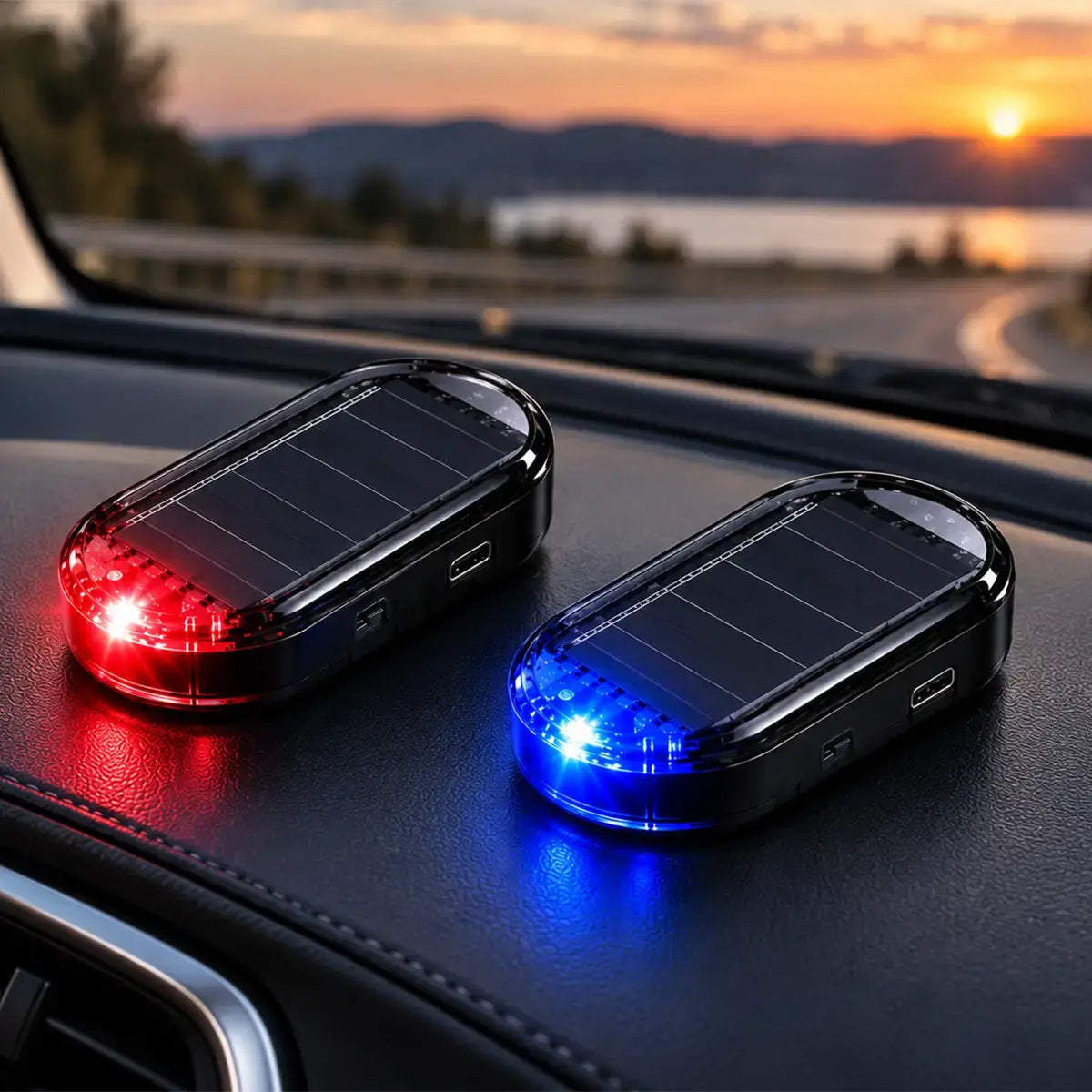 ☀️ Sistem Vizual de Avertizare LED Solar + Type-C – Încărcare solară ziua, clipire de siguranță noaptea! 🚗🔒