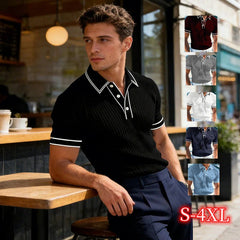 【S-4XL】Tricou polo cu mânecă scurtă, din bumbac pur, cu guler, vara 2026
