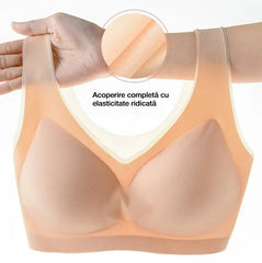 👙【Set de 3 bucăți】Sutien fără cusături din material tip mătase rece, respirabil și cu efect de susținere și modelare 【40–120 kg】