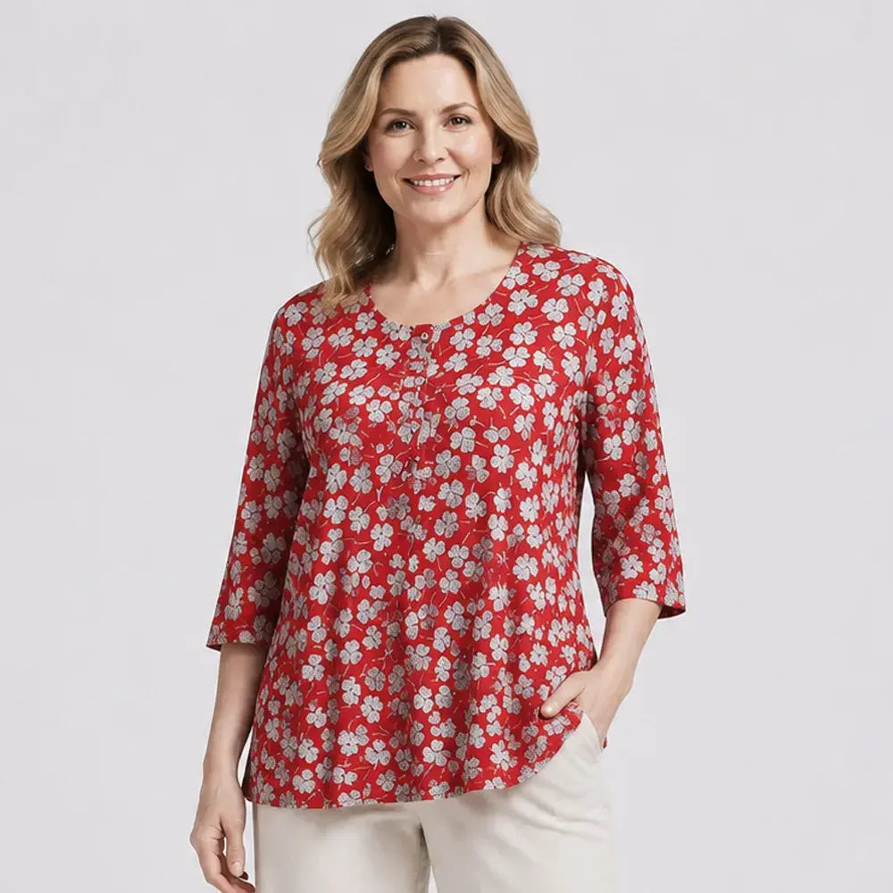 🛍️ Colecția Vară 2026 Plus Size Doamne: Bluză Elegantă din Voal cu Imprimeu Floral și Croială Lejeră 💐 Maschează Abdomenul & Răcoroasă | 2 Culori, Mărimi Extinse XL-7XL (Până la 120 kg)