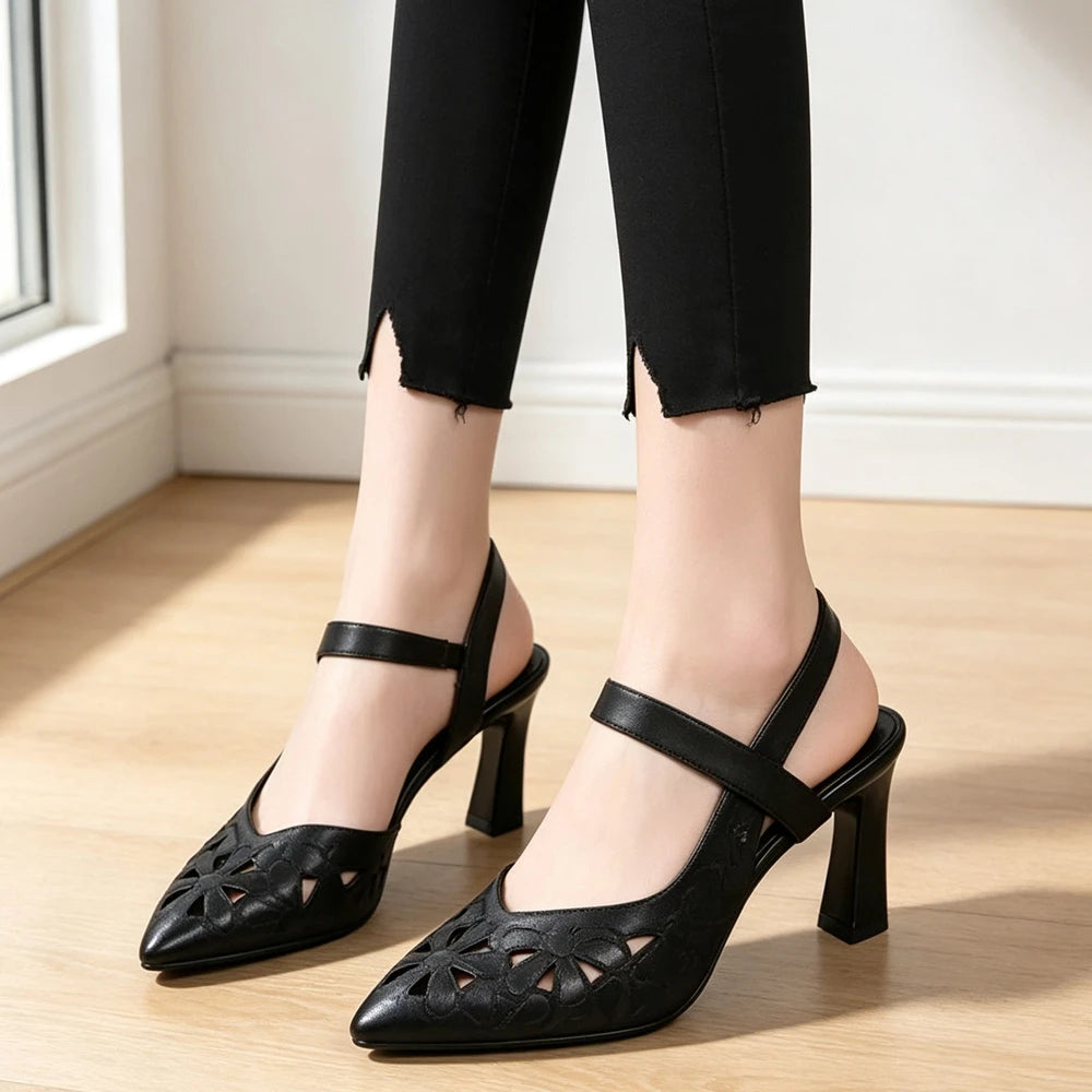 👠【Îți Evidențiază Instant Eleganța】Pantofi Fashion Uni cu Vârf Ascuțit și Toc Înalt